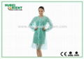 Green Tyvek Disposable Lab Coats with Nylon Fastener Tape Closure