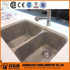 Easy clean undermount double composite granite sink