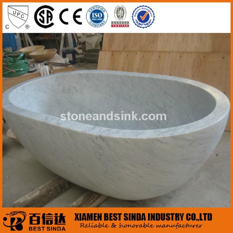 Guangxi white marble freestanding tub
