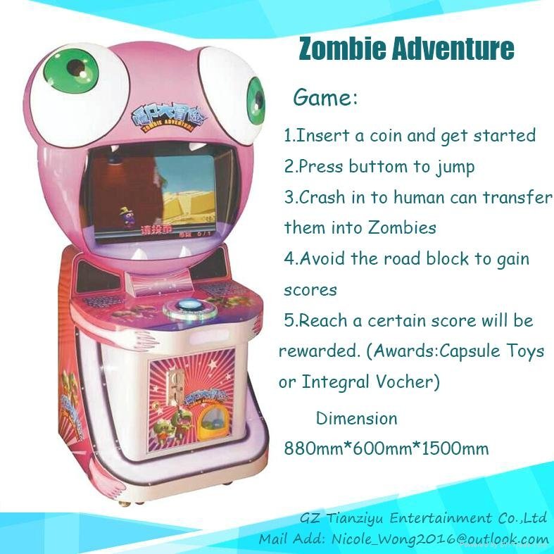 Kiddie pat Coin-opeater Game machine Zombie Adventure