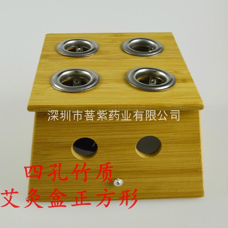 四孔竹質艾灸箱