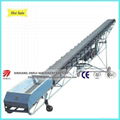 Mobile flat conveyor belt with motor drive  1