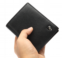 Hautton QB111 Lichee patterm leather wallet for men
