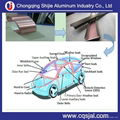 TPE TPV EPDM ABS PVC based lacquered aluminum strip for automobile weather strip