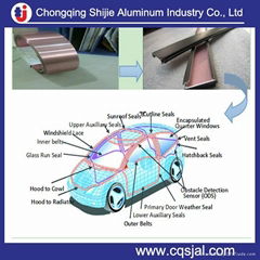 TPE TPV EPDM ABS PVC based lacquered aluminum strip for automobile weather strip