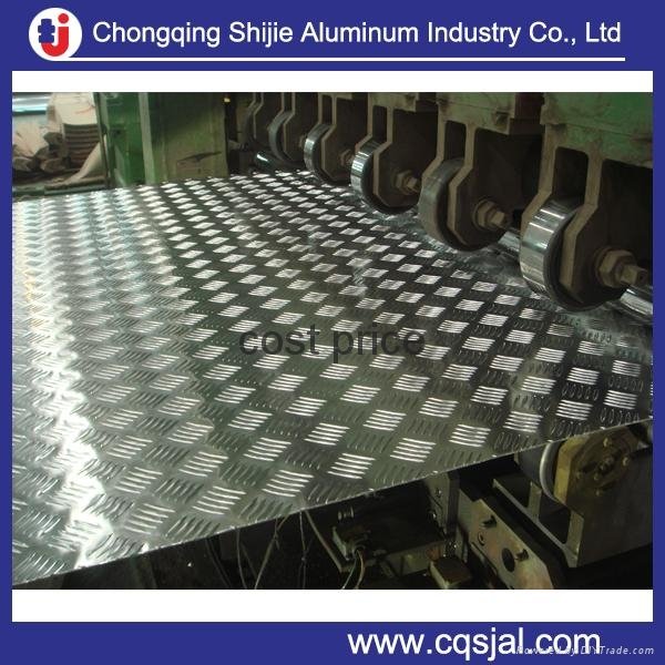 1050 1060 3003 5754 checkered aluminum sheet with 1-bars 3-bars 5-bars