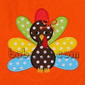 Lovely pumpkin and turkey applique A-line reversible dress 3