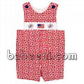 Cool Independence boy smocked shortalls