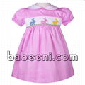 Pretty bunny hand smocked dress for girl - BB522