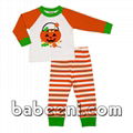 Adorable pumpkin appliqued knit loungewear 