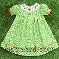 Lovely pumpkin smocked bishop dress for