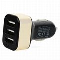 5V / 4.1A 3-Port USB Car Charger/Adapter For iPhone Samsung Tablet PC (12-24V)