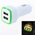 Universal 3-Port USB Car Charger Adapter With Led lightfor Cellphone Tablet PC