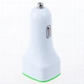 Universal 3-Port USB Car Charger Adapter With Led lightfor Cellphone Tablet PC