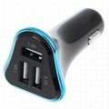 4.1A Quick Plating Edge Fast 3-Port USB Car Charger Adapter