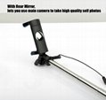Foldable ST09 Wired Selfie Monopod w/ Mirror for Phone