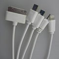 Universal Spring 5-in-1 2.0mm usb Charging Cable for iPhone 4 5 Android phone