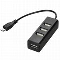 OTG USB 2.0 4-Port OTG HUB w/ Micro USB port for Samsung LG phones
