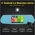 5" 1080P Android Car Rearview Mirror DVR WiFi AVIN w/ GPS / EU/AU Map