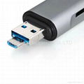 Multi-function 2-in-1 USB-A-Micro Type-C TF / SD Card Reader