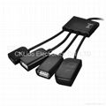 Micro usb Male to USB 2.0 + Micro USB Female + SD/TF OTG HUB For Samsung