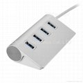 Aluminum Alloy 4-Port USB 3.0 Hub For Apple MACBOOK