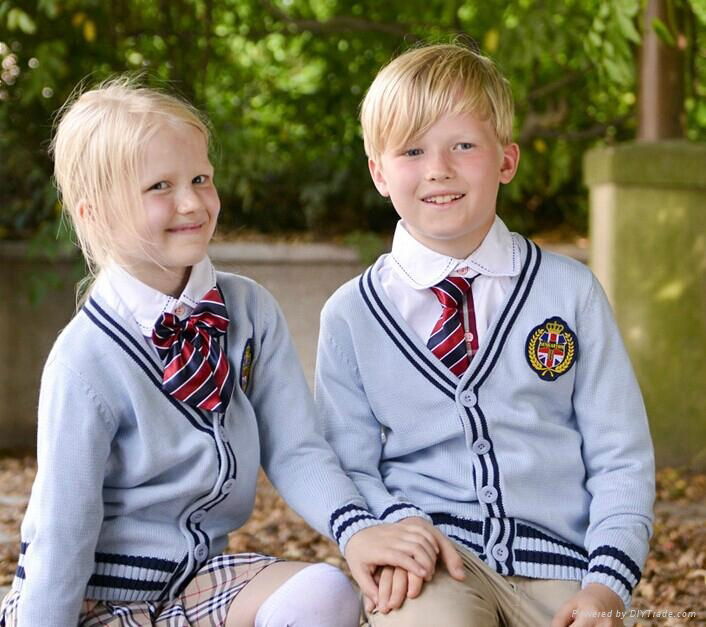 100% cotton cardigan children school uniforms wholesale  3