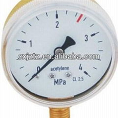 63mm Bottom Screw Window Acetylene Pressure Gauge