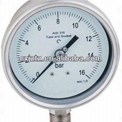 100mm 4.0"Lower Mounted All Stainless Pressure Gauge Bayonet Bezel