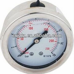 63mm 2.5" Back Silicone Oil Filled Pressure Gauge Bayonet Type