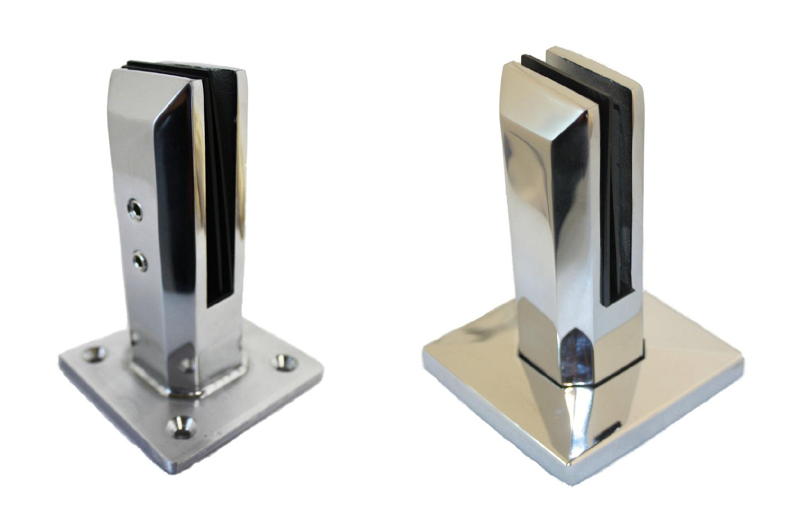 Stainless steel square base plate glass spigots