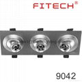 9w triple head modern square led