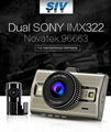 SIV-M9s Novatek96663+Dual Sony IMX322 Lenses Full HD 1080P With Front and Rear 1