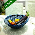 Wholesale Red Wicker Dry Fruits Basket Serving Food Tray 3