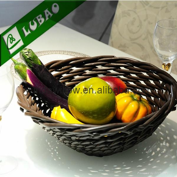 Wholesale Red Wicker Dry Fruits Basket Serving Food Tray TB20150042 LUBAO (China