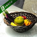 Wholesale Red Wicker Dry Fruits Basket Serving Food Tray 4