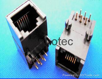 1x1 Tab Down network connector with Transformer, internal magnetics Rj45 Lan Jac