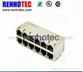 2x6 12P8C shielded RJ45 socket for telecom connect