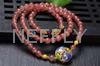 NEFFLY Unique Traditional Chinese Style Natural Strawberry Crystal Bracelet S925 4