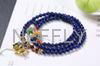 NEFFLY Natural Blue lapis lazul925 Sterling Silver 5mm European Style Beaded 4