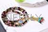 NEFFLY Natural Colorful Tourmaline Folk 925 Sterling Silver 5mm Beaded bracelet