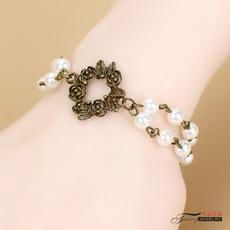Handmade retro flower pearl bracelet 3