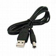 CFTW USB 2.0 A to 5.5 mm x 2.1 mm 5 Volt DC Male Connector Jack Power Cable