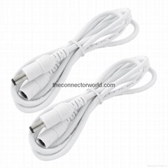 CFTW 5.5×2.1mm Male to Female Power Extension Cable White（1M）