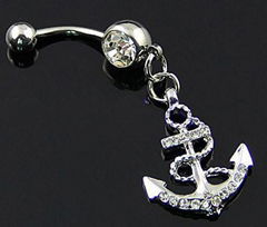 Crystal Anchor Belly Navel Ring