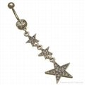 Triple Star Navel Dangling body jewelry