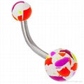 Orange marble acrylic belly ring 1