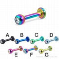 Titanium anodised labret  piercing barbell 1