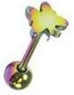Rainblow plated tongue barbell butterfly