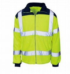 Men high vis reflective fleece safety jacket